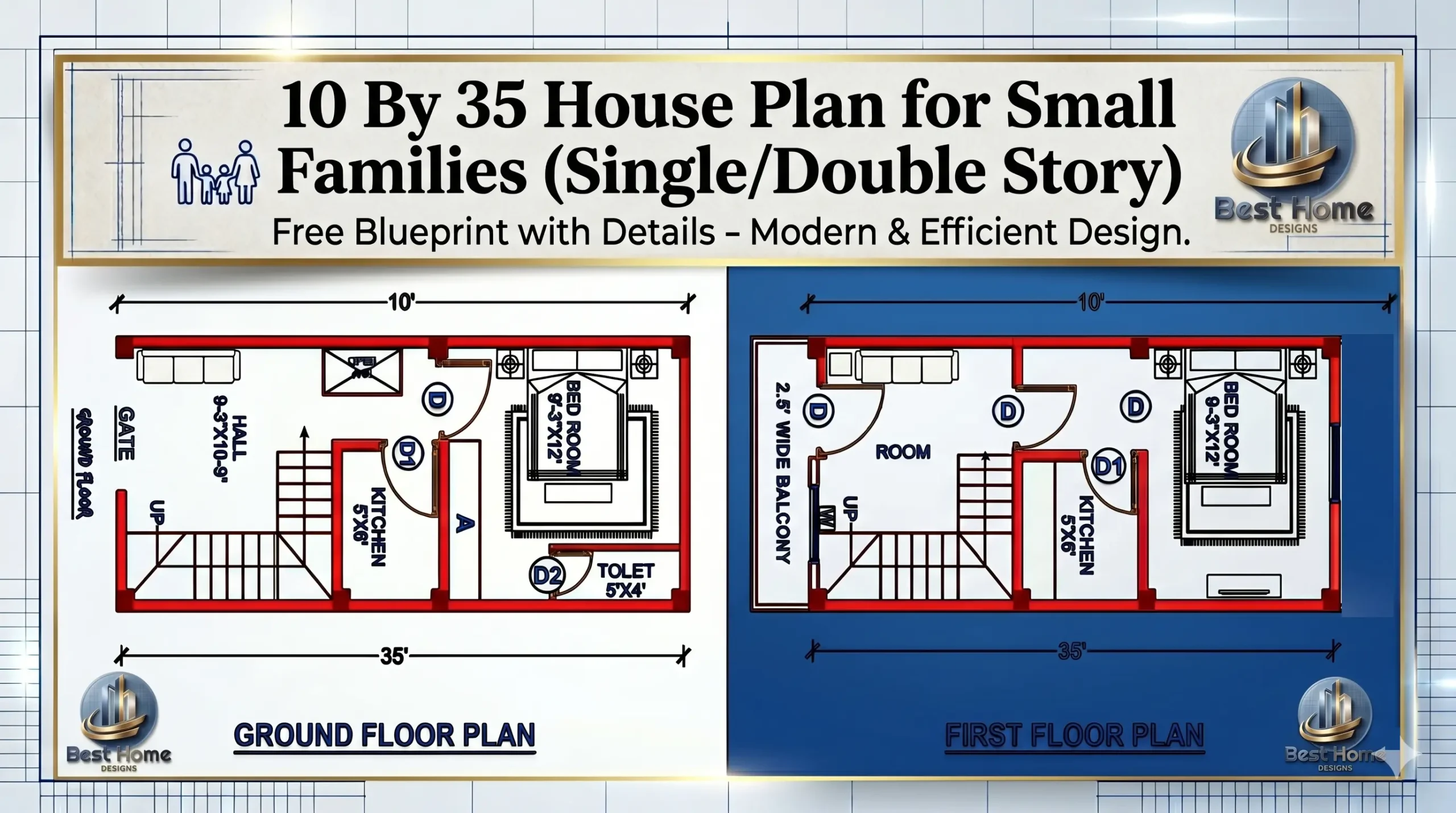 10 by 35 house plan