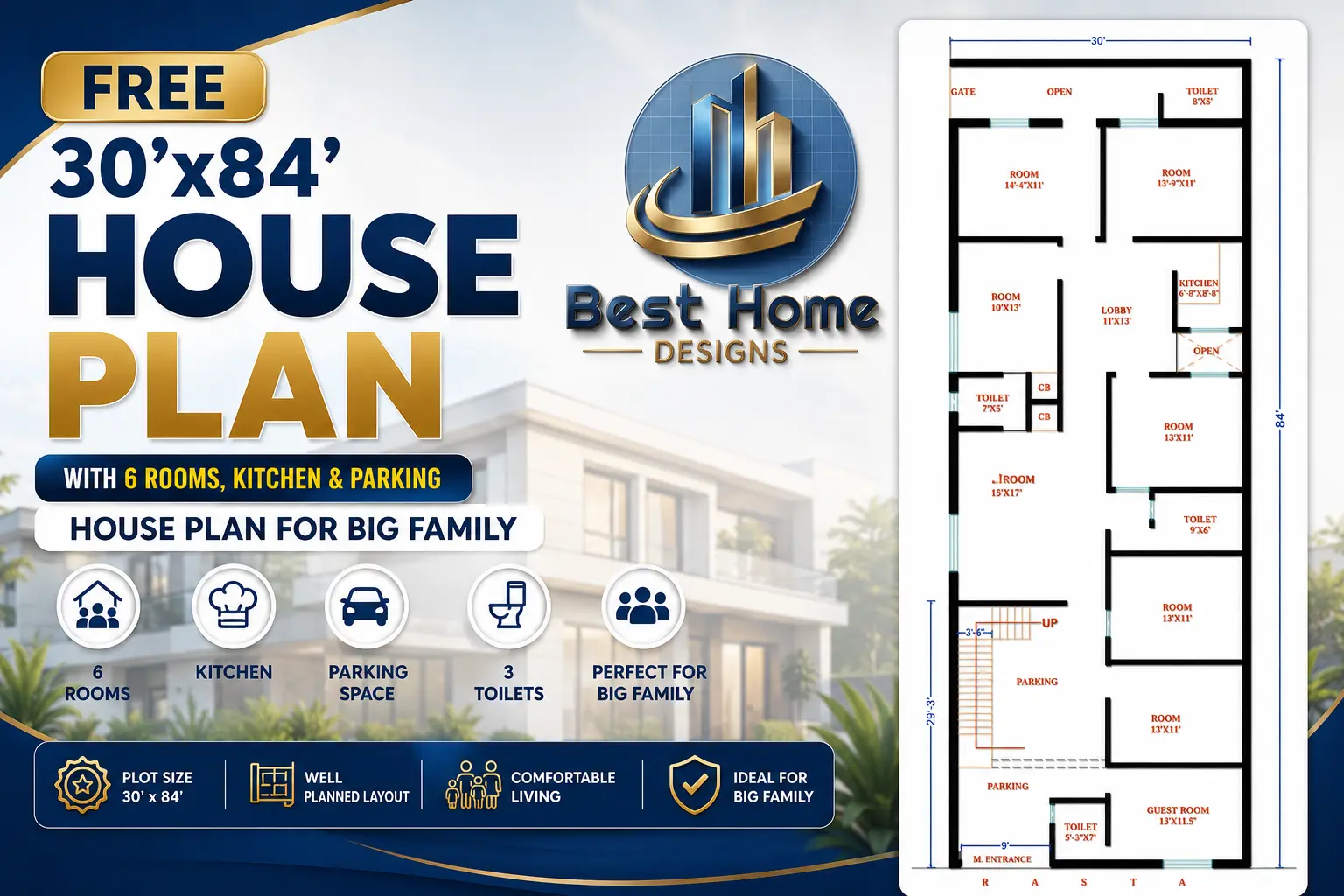 30x84 House Plan