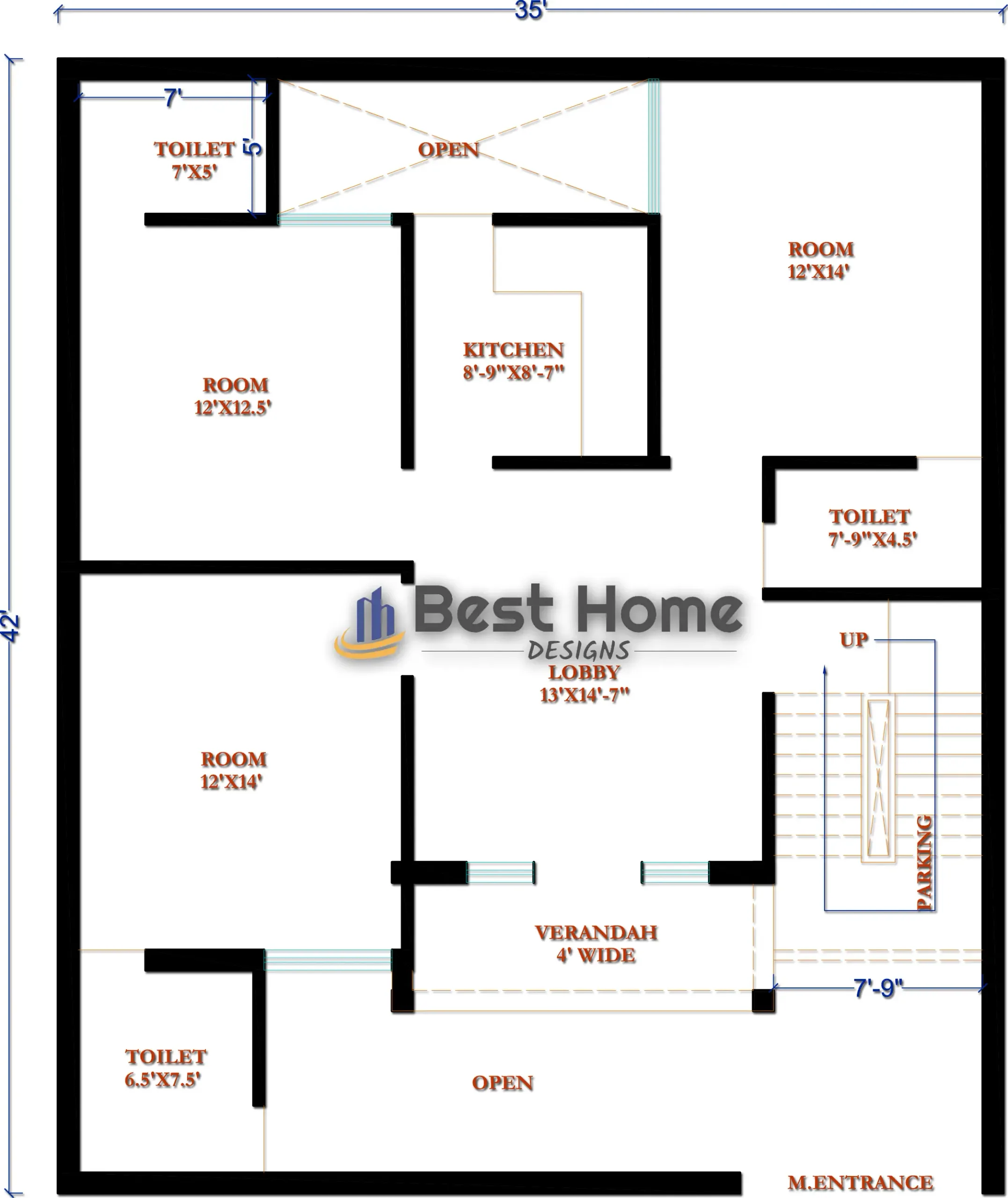 35×42 ft House Plan