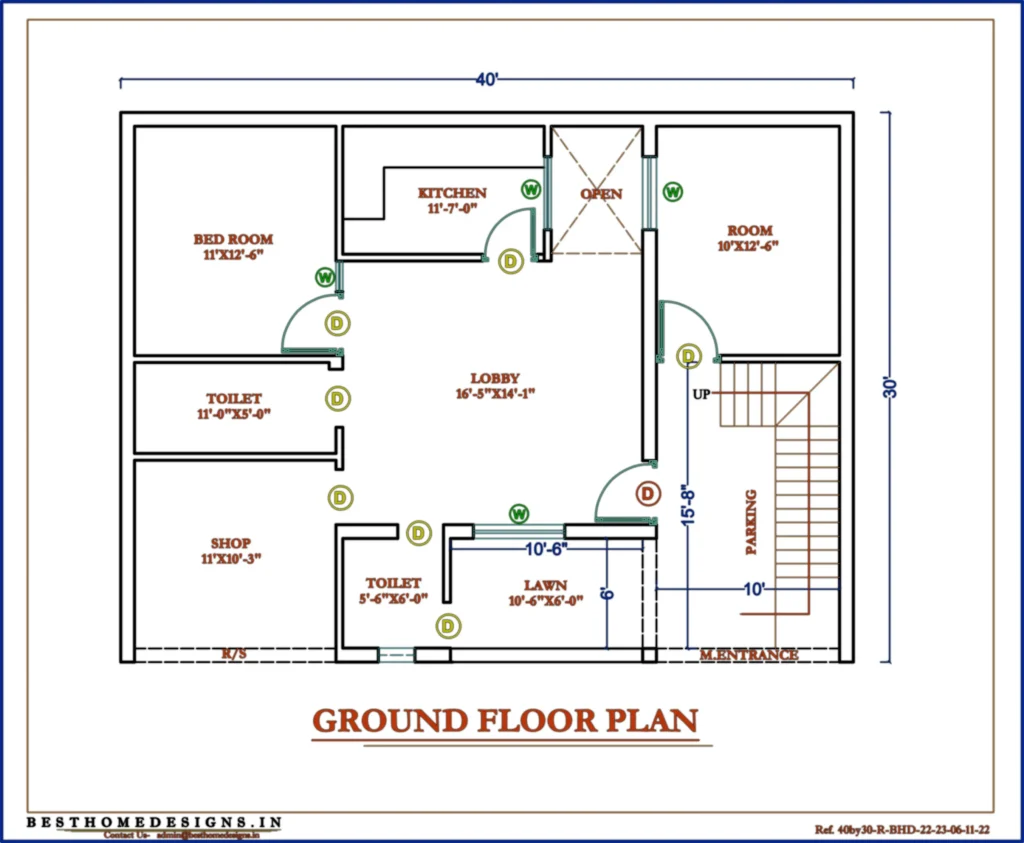 40x30 House Plan